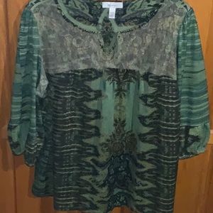 🌟Add-on🌟DressBarn Aztec Print Peasant Blouse